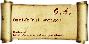 Oszlányi Antigon névjegykártya